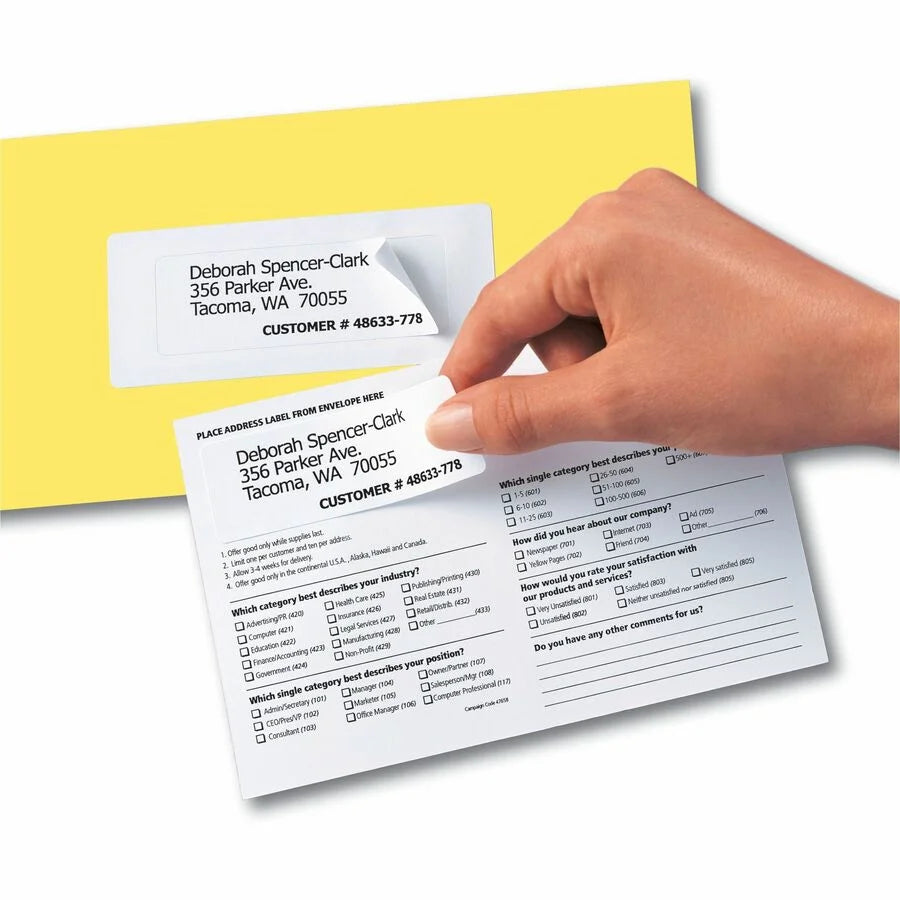 Avery® Piggyback Labels: 1x3’’ Inkjet/Laser White 240 Labels/Pack - Address / Shipping Labels