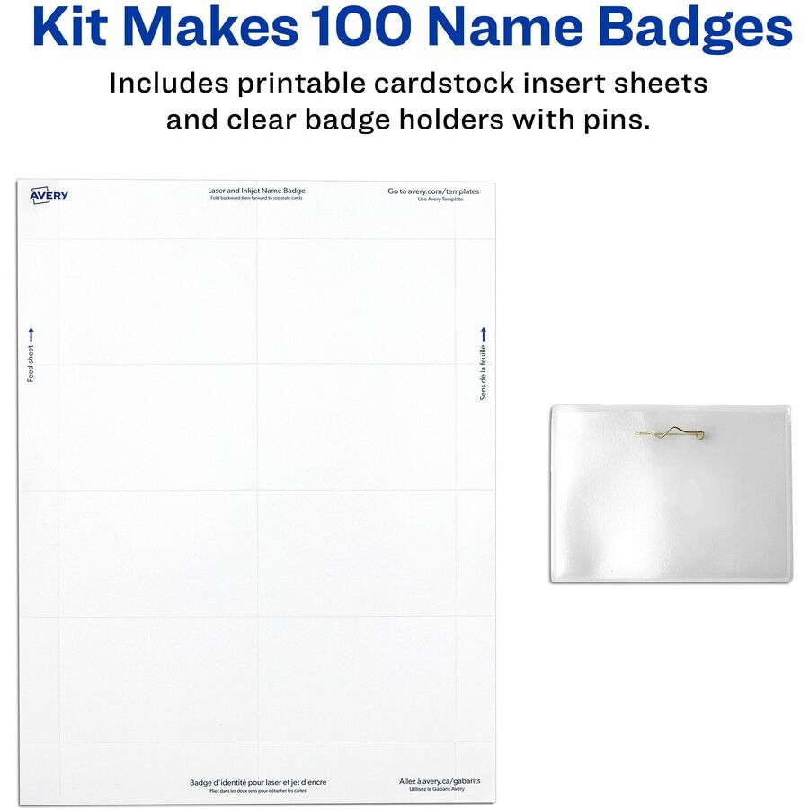 Avery&reg; Pin-Style Name Badges - Top