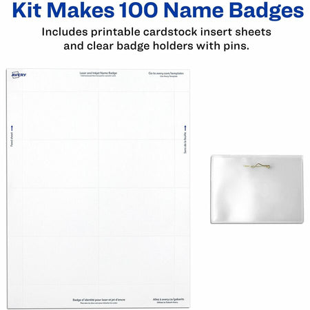 Avery&reg; Pin-Style Name Badges - Top