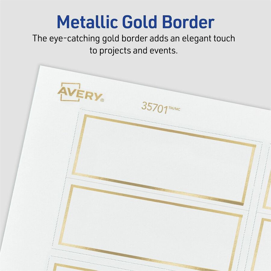 Avery® Place Cards, 1-7/16" x 3-3/4" , Gold Border, 150 Cards (35701) - Alternate-Image3
