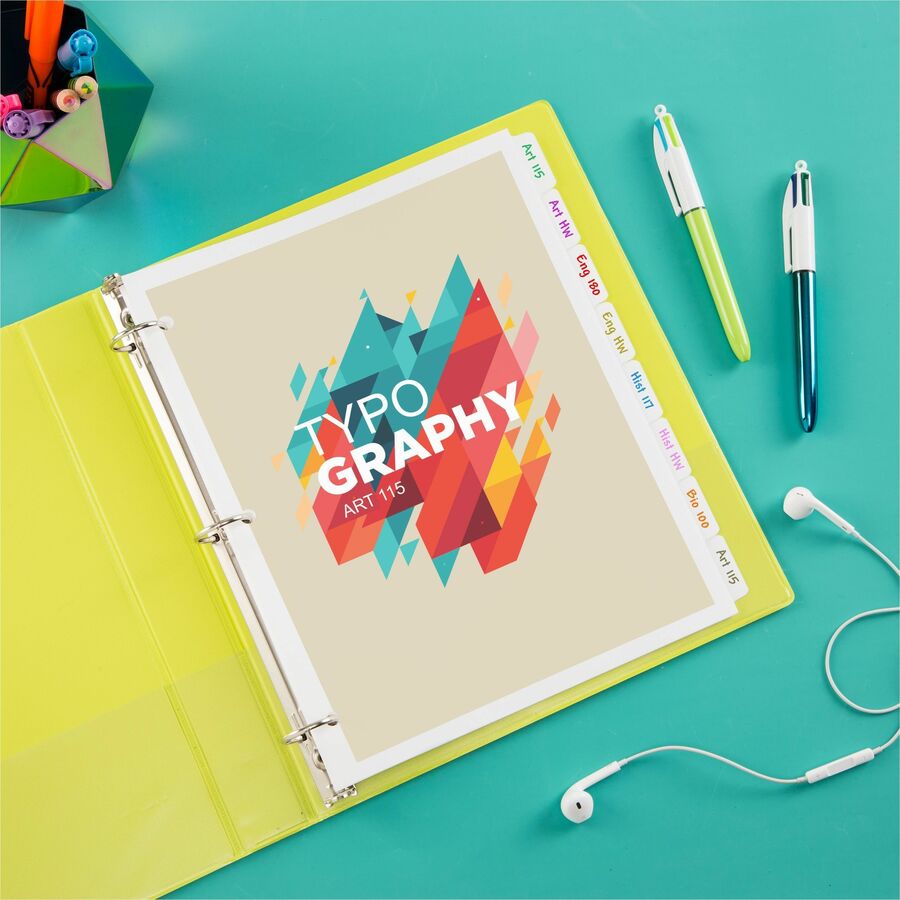 Avery&reg; Plain Tab Write-On Dividers - Top