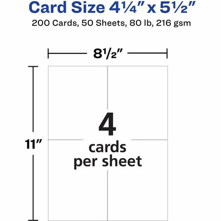 Avery® Postcards: 5.5’’ x 4.25’’ Matte Heavyweight - 200/Box - Postcards