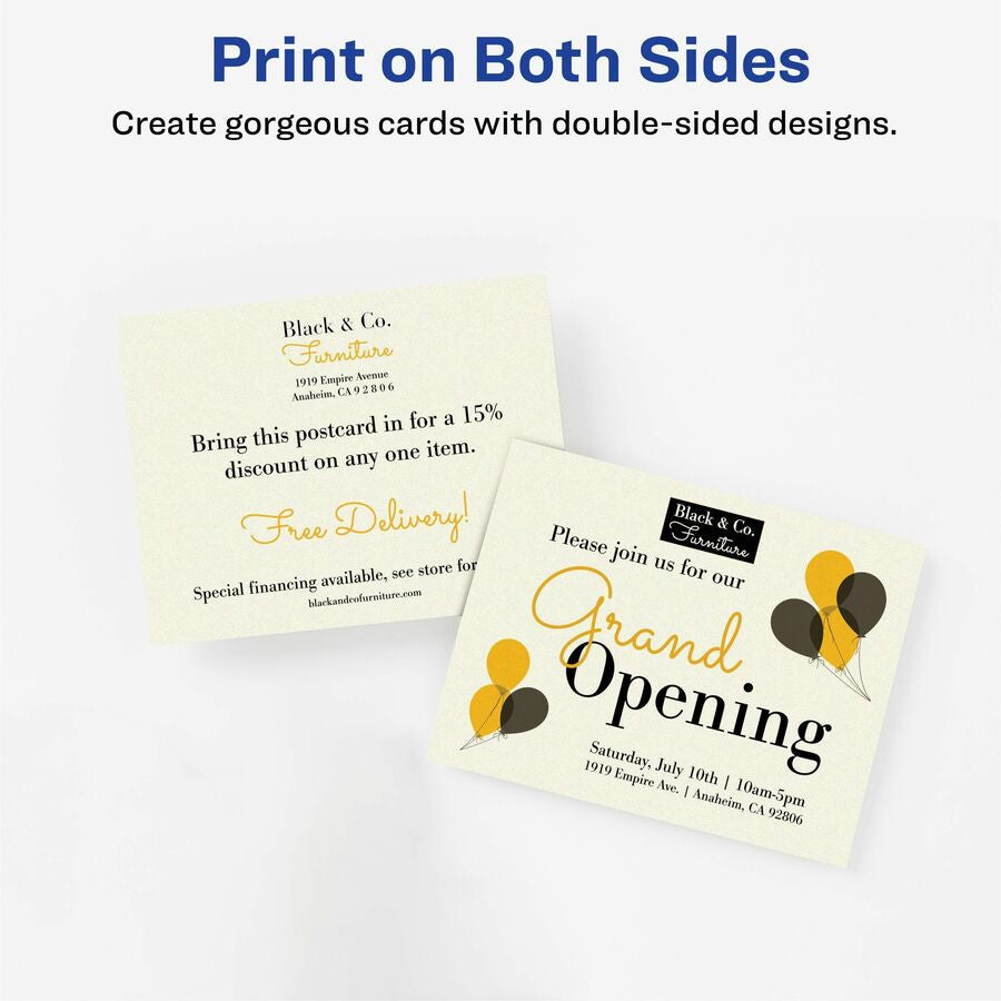 Avery® Postcards Ivory Two-Sided 4-1/4’’ x 5-1/2’’ 100 Cards (5919) - 79 Brightness - 4 1/4’’ 5 1/2’’