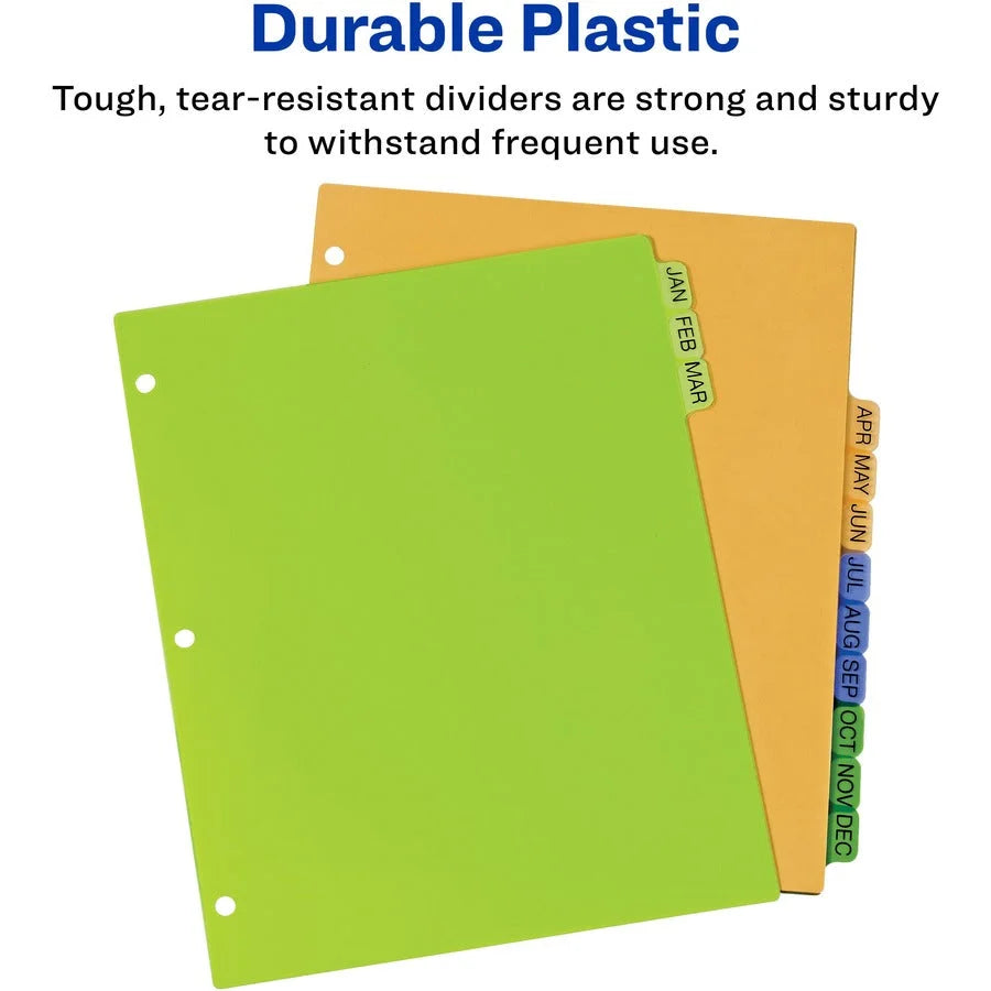 Avery® Preprinted Monthly Tabs Plastic Dividers - Organize Your Documents Efficiently - Index Divider