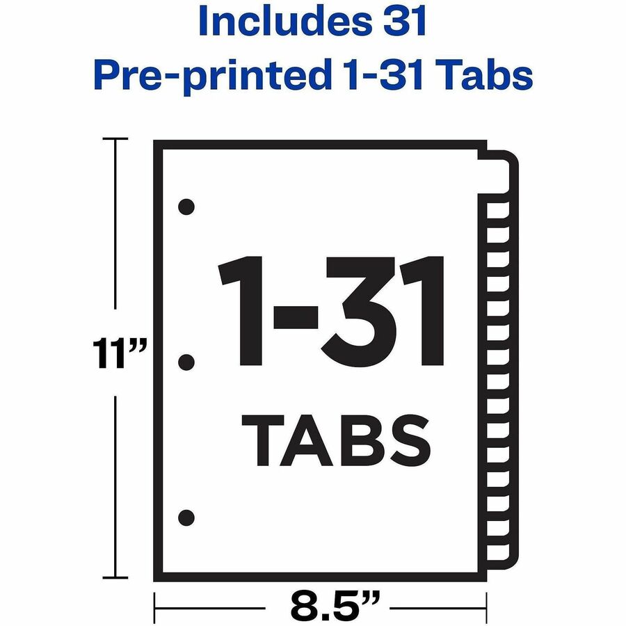 Avery® Preprinted Tab Dividers - Gold Reinforced Edge - Alternate-Image2