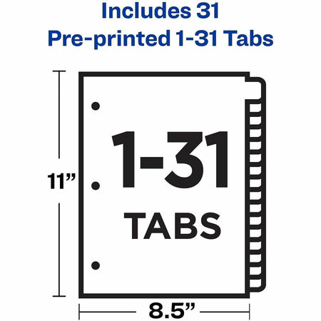 Avery® Preprinted Tab Dividers - Gold Reinforced Edge - Alternate-Image2