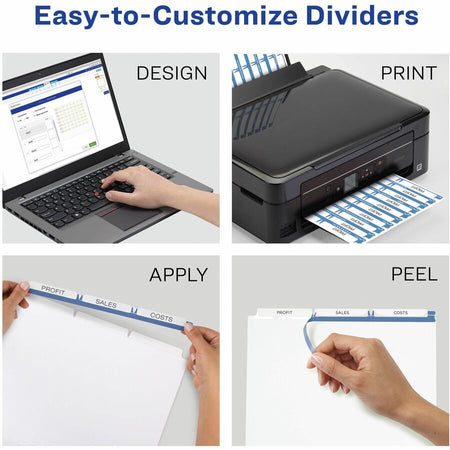 Avery® Print & Apply Clear Label Dividers - Index Maker Easy Apply Label Strip - Left