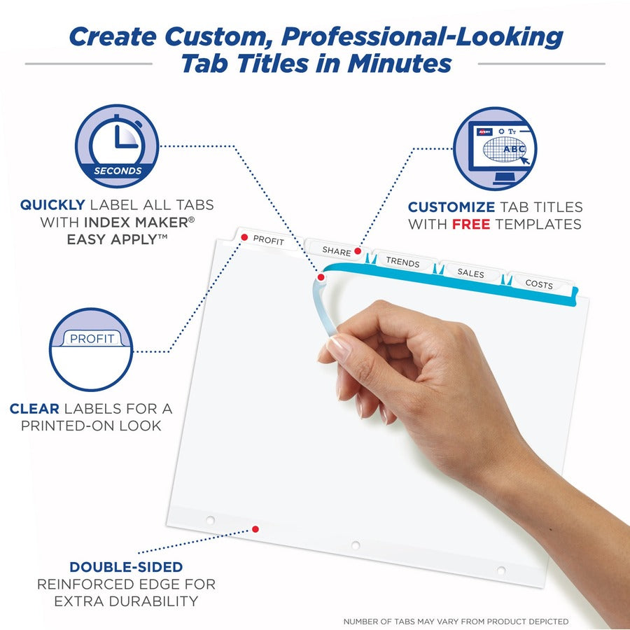 Avery® Print & Apply Clear Label Dividers - Index Maker Easy Apply Label Strip - Alternate-Image3