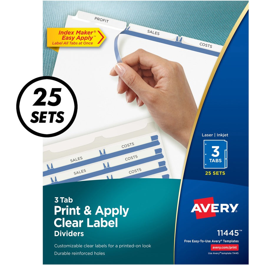 Avery® Print & Apply Clear Label Dividers - Index Maker Easy Apply Label Strip - Alternate-Image5