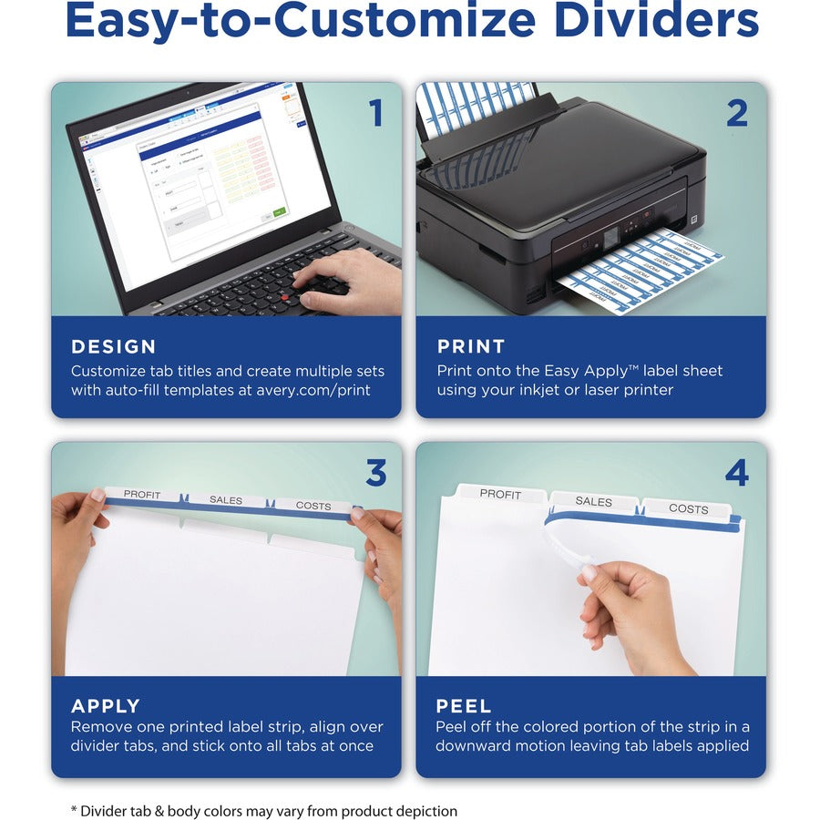 Avery® Print & Apply Clear Label Dividers - Index Maker Easy Apply Label Strip - Alternate-Image4