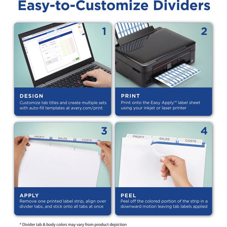 Avery® Print & Apply Clear Label Dividers - Index Maker Easy Apply Label Strip - Alternate-Image4