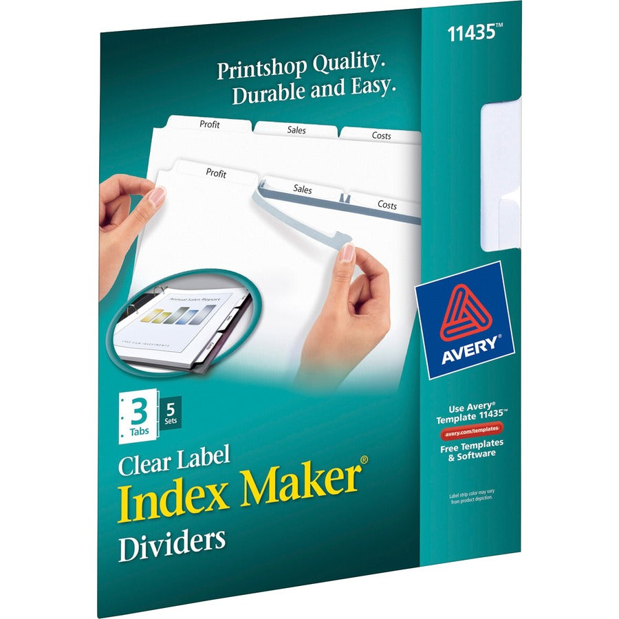 Avery® Print & Apply Clear Label Dividers - Index Maker Easy Apply Label Strip - Right
