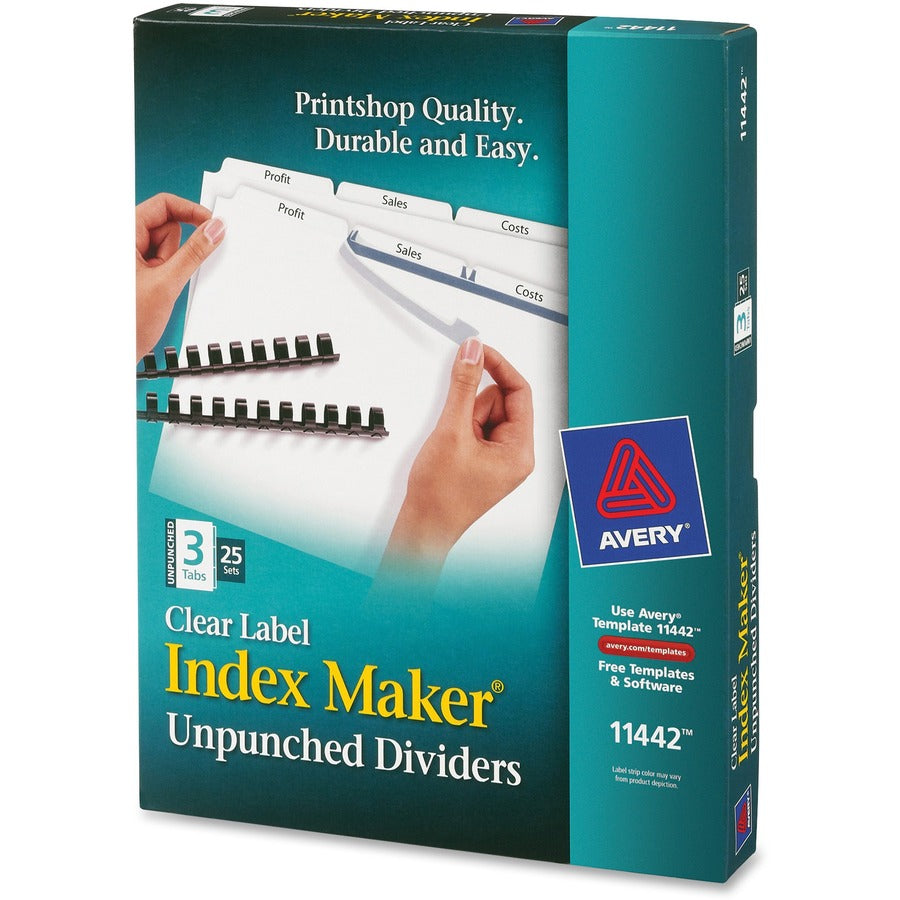 Avery® Print & Apply Label Unpunched Dividers - Index Maker Easy Apply Label Strip - Left