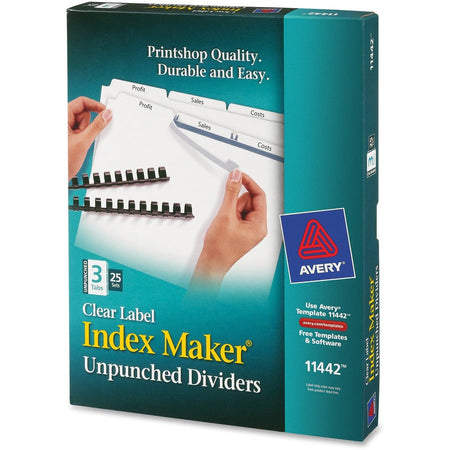 Avery® Print & Apply Label Unpunched Dividers - Index Maker Easy Apply Label Strip - Left