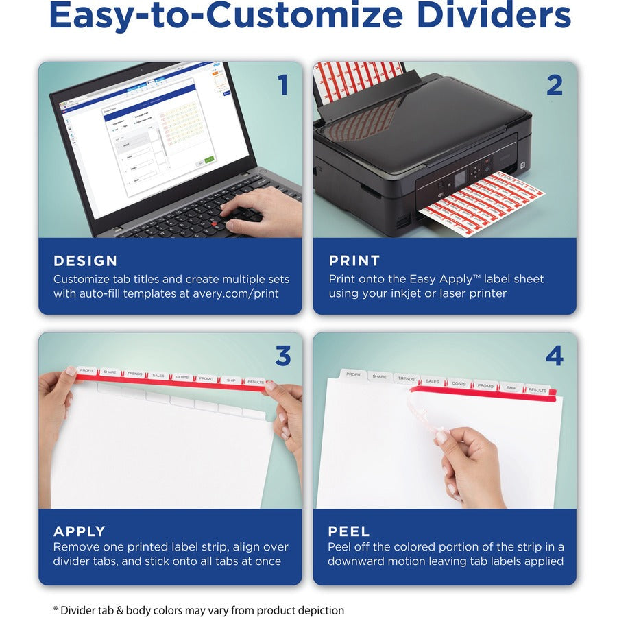 Avery® Print & Apply Label Unpunched Dividers - Index Maker Easy Apply Label Strip - Alternate-Image4