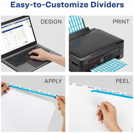 Avery® Print & Apply Label Unpunched Dividers - Index Maker Easy Apply Label Strip - Alternate-Image2