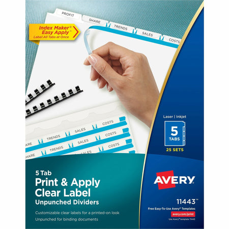 Avery® Print & Apply Label Unpunched Dividers - Index Maker Easy Apply Label Strip - 2000