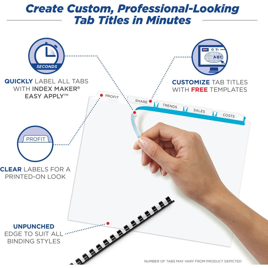 Avery® Print & Apply Label Unpunched Dividers - Index Maker Easy Apply Label Strip - Alternate-Image3