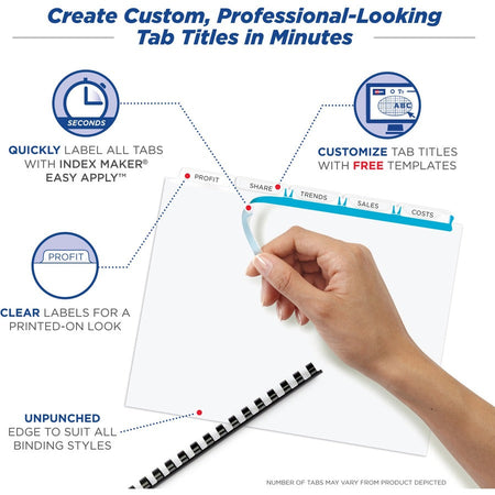 Avery® Print & Apply Label Unpunched Dividers - Index Maker Easy Apply Label Strip - Alternate-Image3