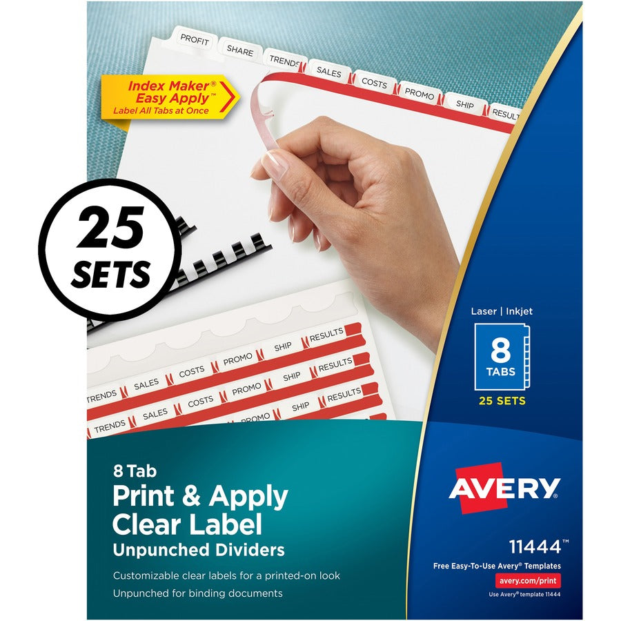 Avery® Print & Apply Label Unpunched Dividers - Index Maker Easy Apply Label Strip - Alternate-Image1