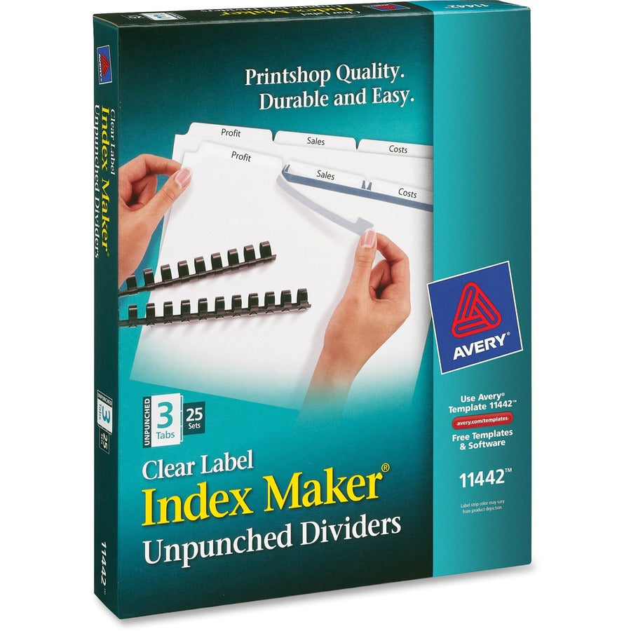 Avery® Print & Apply Label Unpunched Dividers - Index Maker Easy Apply Label Strip - Right