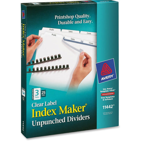 Avery® Print & Apply Label Unpunched Dividers - Index Maker Easy Apply Label Strip - Right