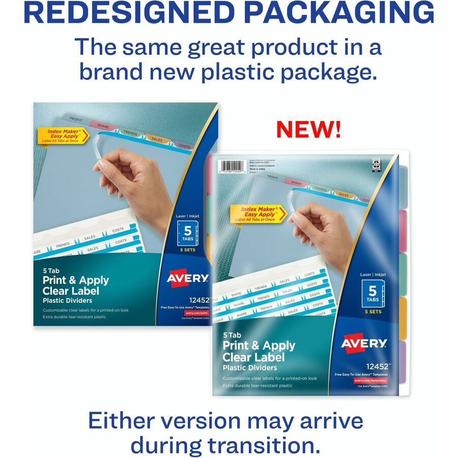 Avery® Print & Apply Translucent Dividers - Alternate-Image1