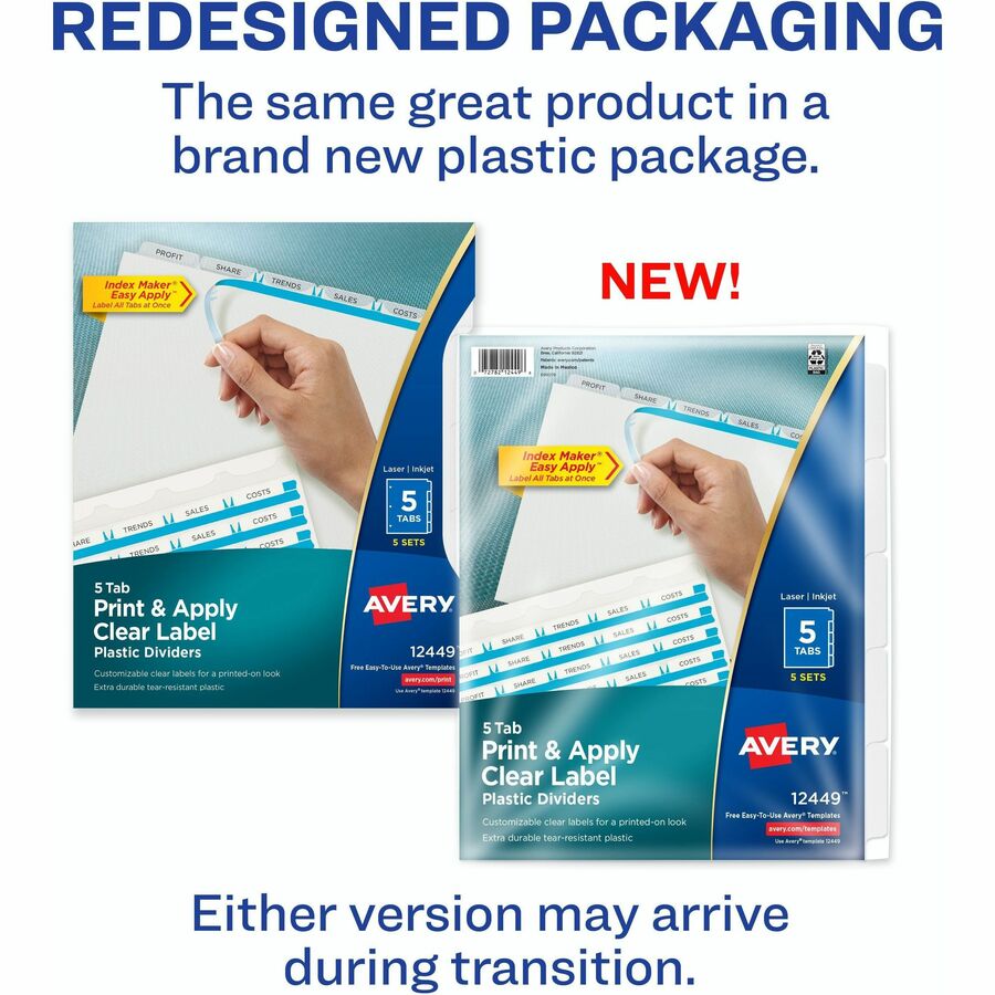 Avery® Print & Apply Translucent Dividers - Alternate-Image1