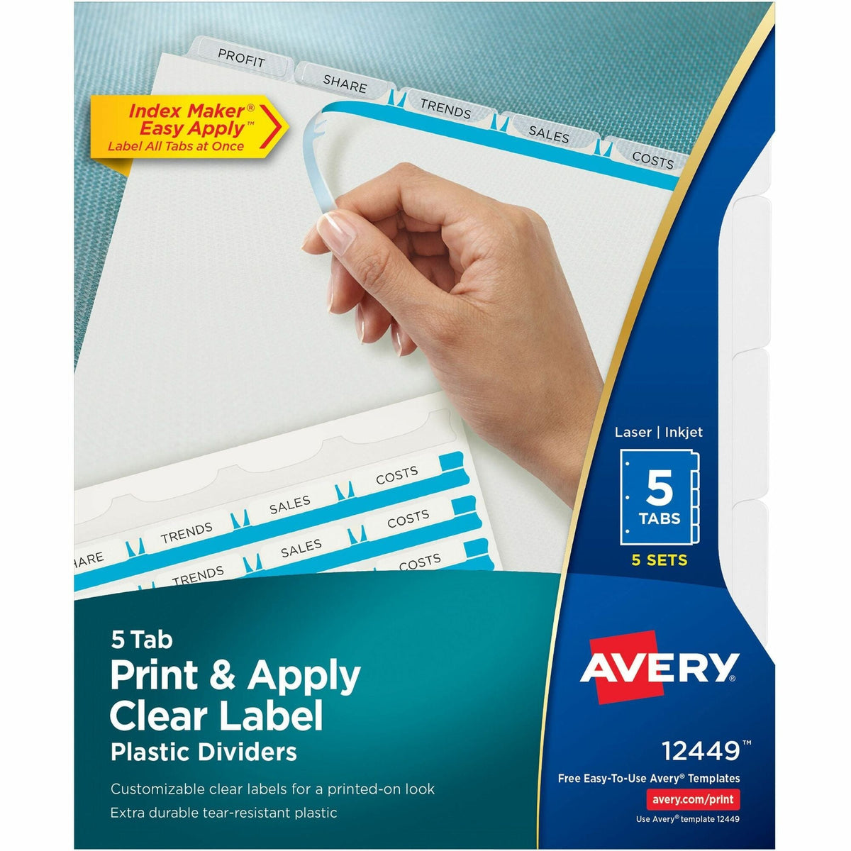 Avery® Print & Apply Translucent Dividers - 2000