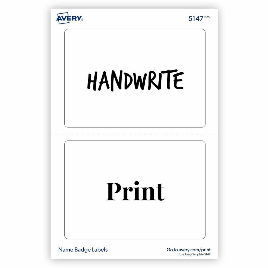 Avery® Print or Write Name Badge Labels - Top