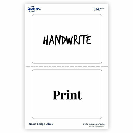 Avery® Print or Write Name Badge Labels - Top