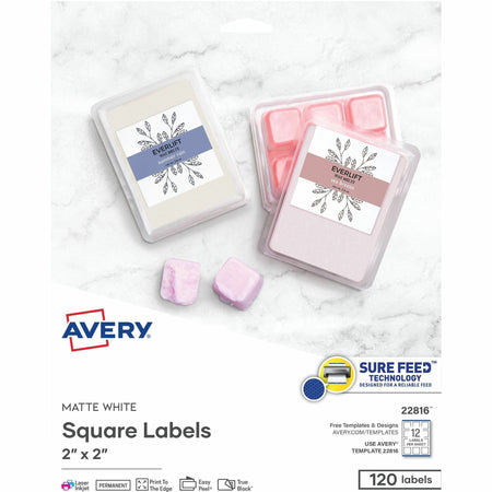 Avery&reg; Print-to-the-Edge Easy Peel Square Labels - 2000