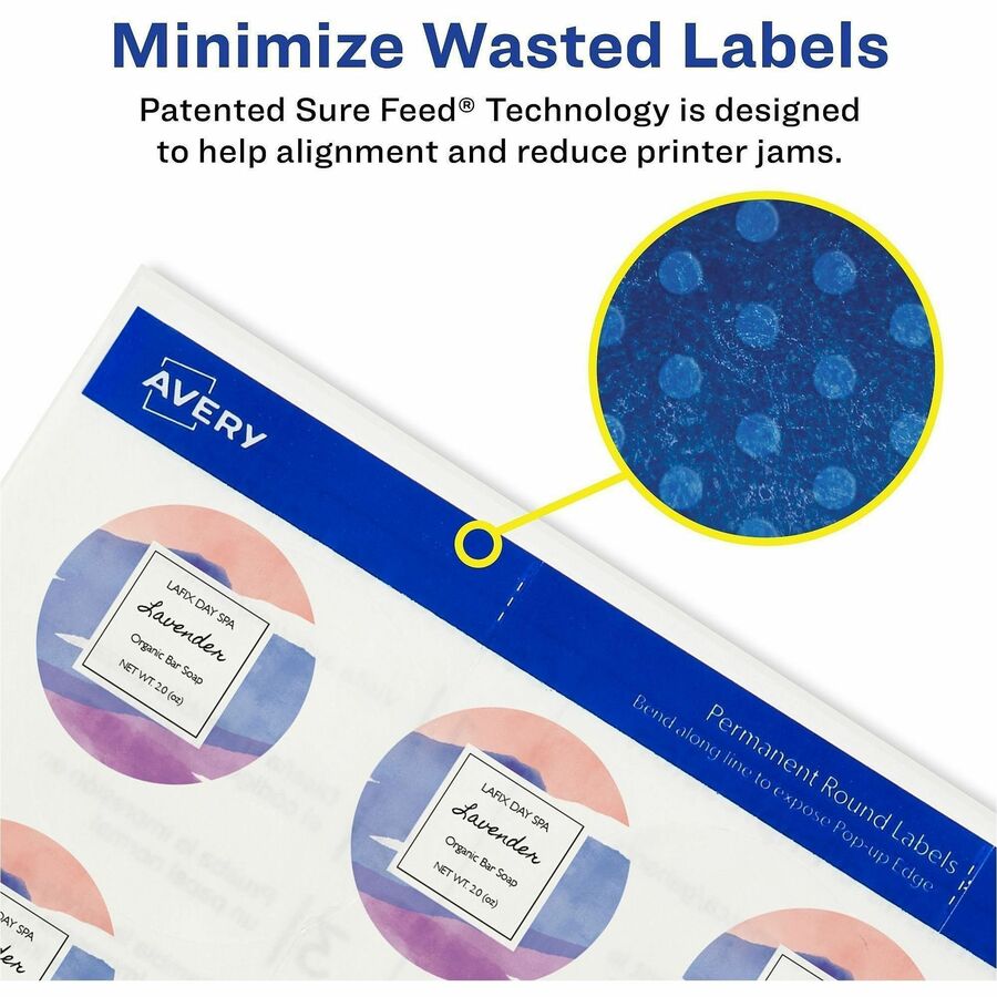 Avery&reg; Printable Round Labels, 2" , Glossy Clear, 120 Labels (22825) - Alternate-Image3