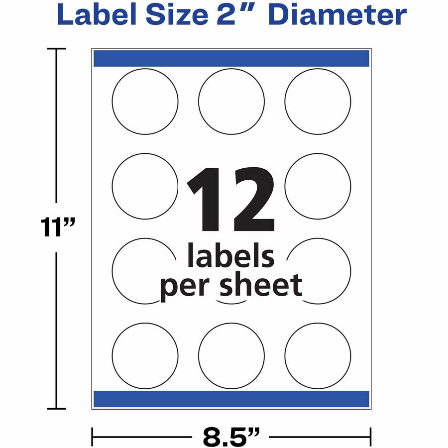 Avery&reg; Printable Round Labels, 2" , Glossy Clear, 120 Labels (22825) - Alternate-Image6