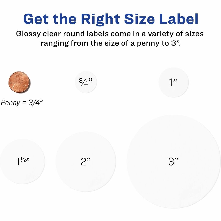 Avery&reg; Printable Round Labels, 2" , Glossy Clear, 120 Labels (22825) - Alternate-Image7