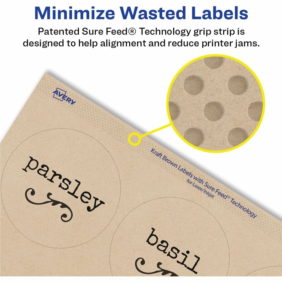 Avery® Print-To-The-Edge Kraft Brown Labels - Alternate-Image2