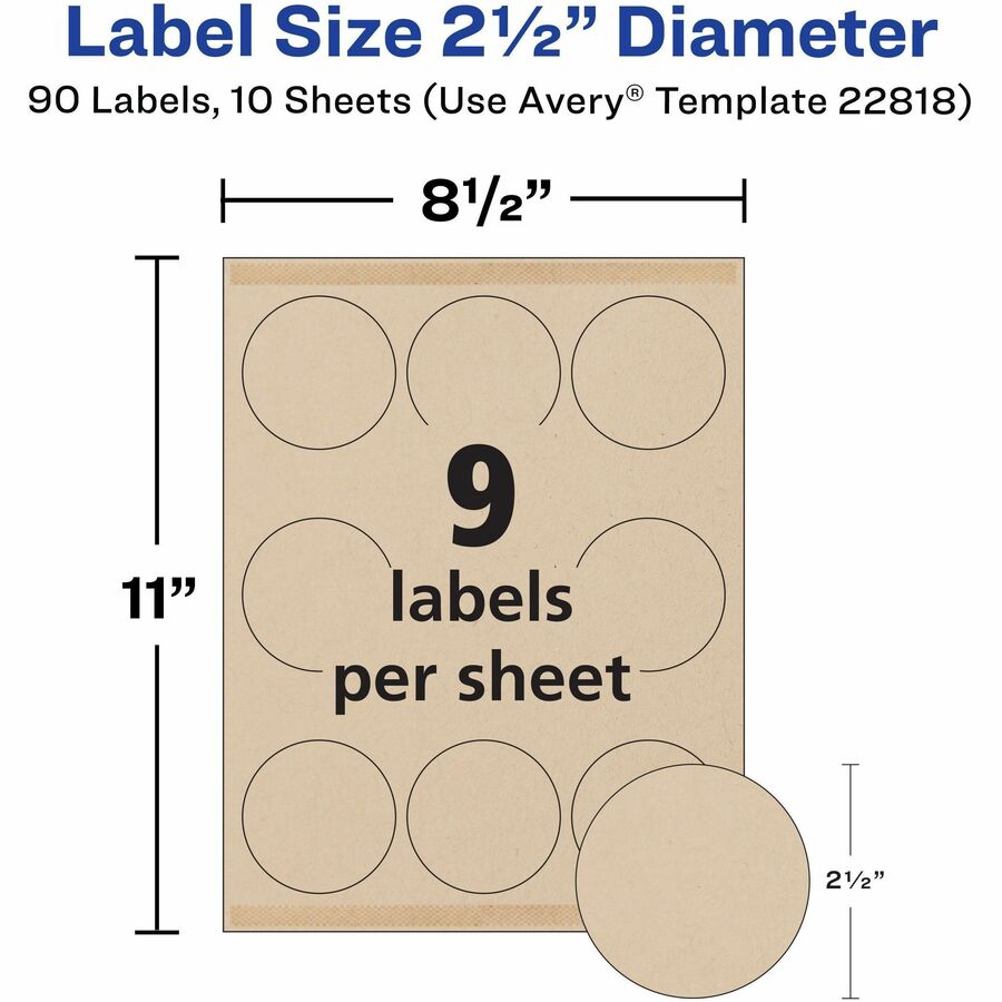 Avery® Print-To-The-Edge Kraft Brown Labels - Alternate-Image3