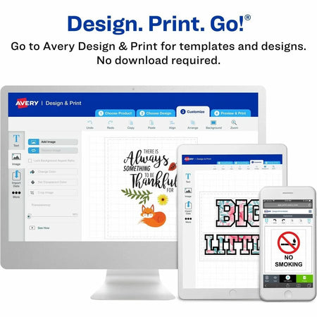 Avery® Printable Fabric Sheets - Letter - 8 1/2’’ x 11’’ - Matte - Heat-seal Backing - White - 5/Pack - 6 / Carton