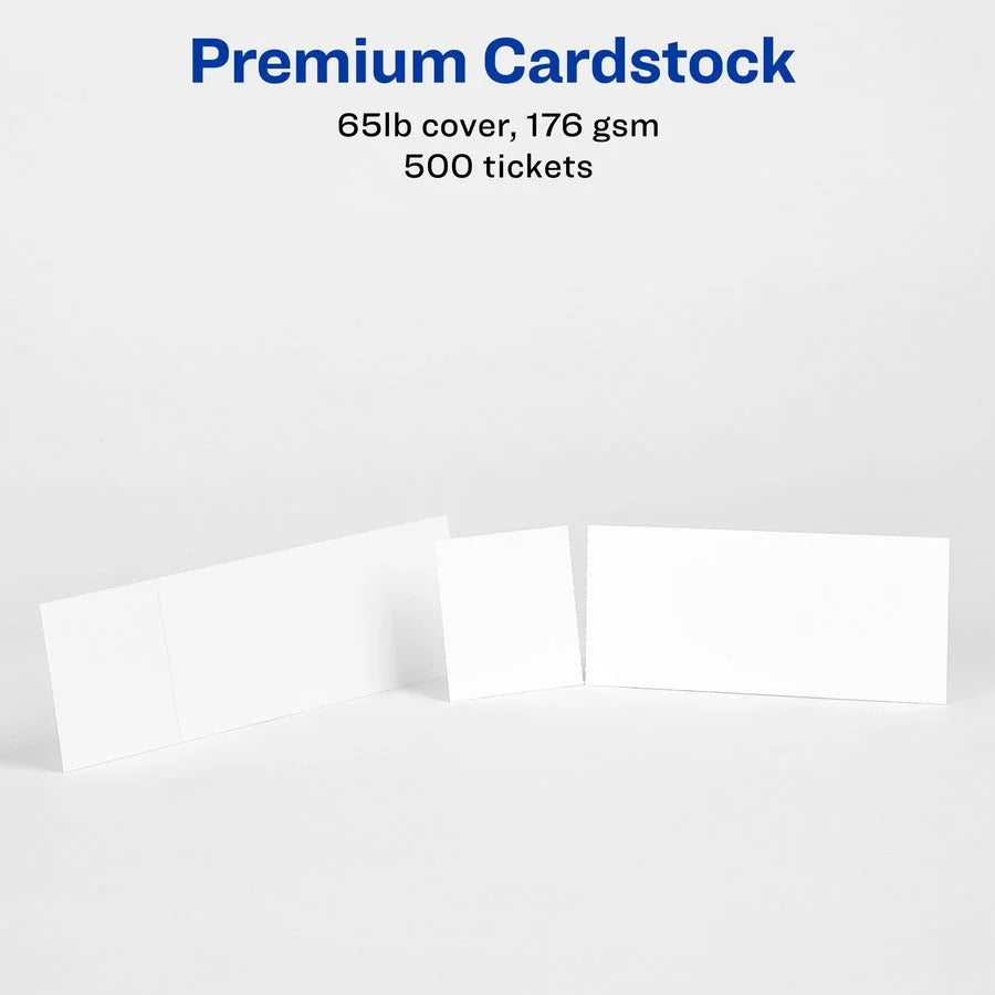 Avery® Printable Raffle Tickets - Matte White - 500 Pack - Tags &