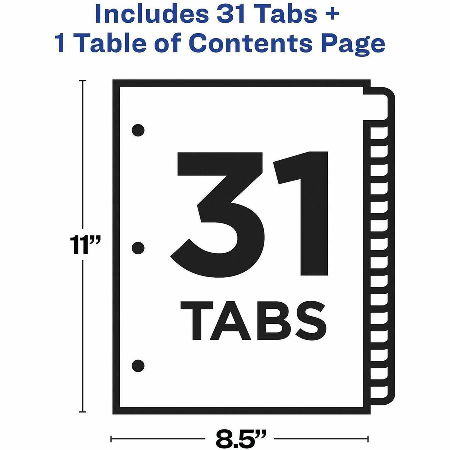 Avery® Ready Index Binder Dividers - Customizable Table of Contents - Alternate-Image3