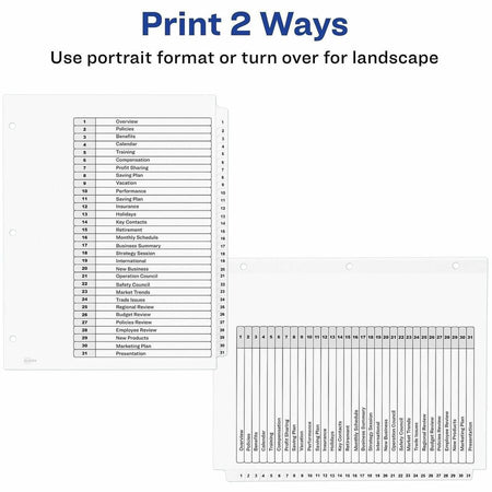 Avery® Ready Index Binder Dividers - Customizable Table of Contents - Alternate-Image2