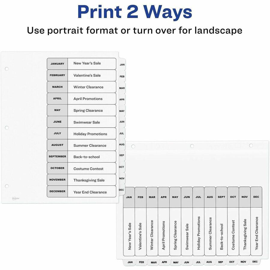 Avery® Ready Index Binder Dividers - Customizable Table of Contents - Alternate-Image2
