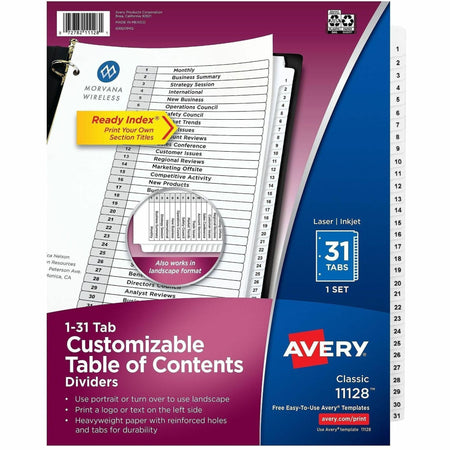 Avery® Ready Index Binder Dividers - Customizable Table of Contents - 2000