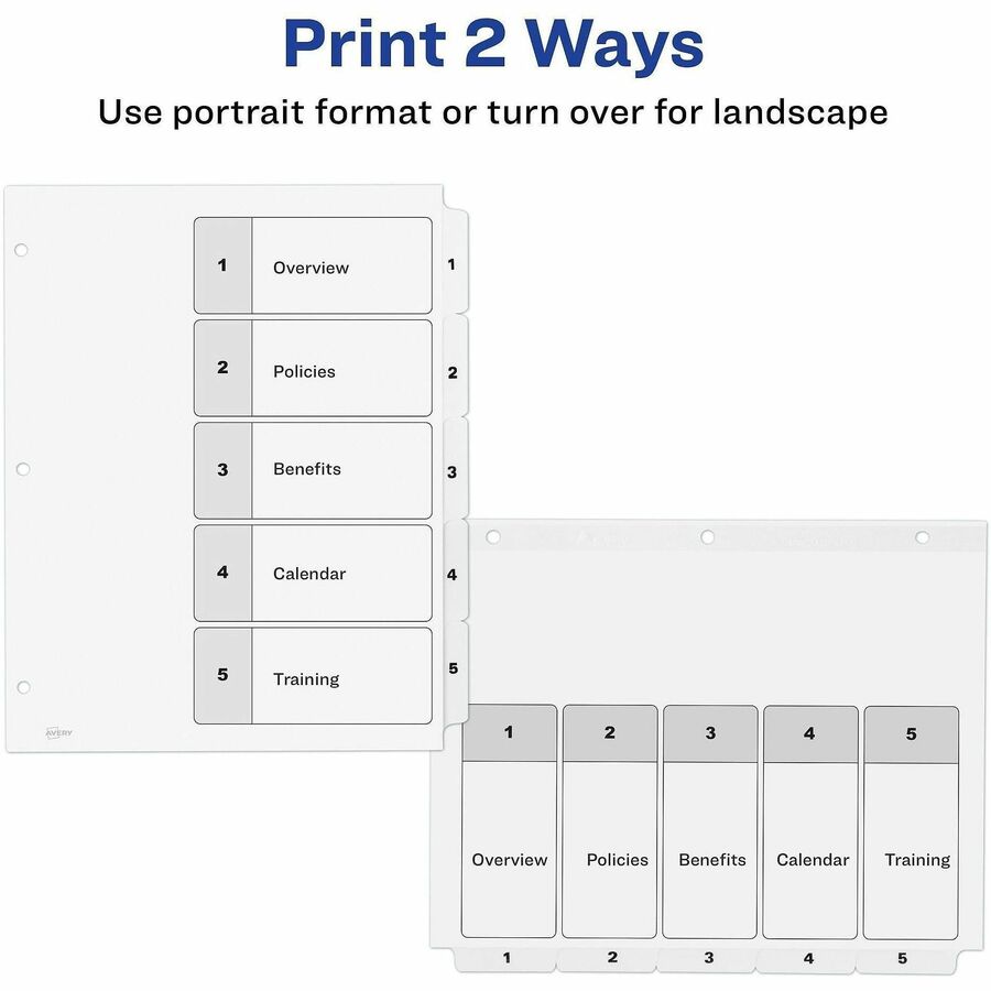 Avery Dividers, 5 Tabs, Ready Index (3 Sets of 11075) - Alternate-Image2