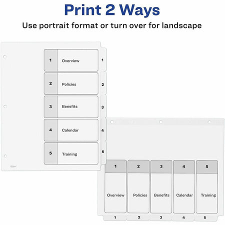 Avery Dividers, 5 Tabs, Ready Index (3 Sets of 11075) - Alternate-Image2