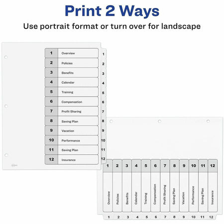 Avery Dividers, 12 Tabs, Ready Index (3 Sets of 11078) - Alternate-Image2
