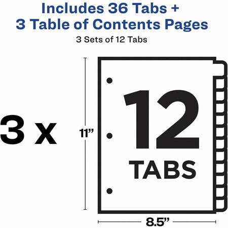 Avery Dividers, 12 Tabs, Ready Index (3 Sets of 11078) - Alternate-Image6