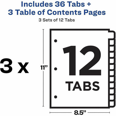 Avery Dividers, 12 Tabs, Ready Index (3 Sets of 11078) - Alternate-Image3