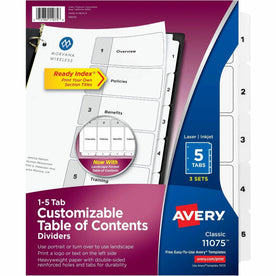 Avery® Ready Index Classic Tab Binder Dividers - Organize Your Documents Efficiently - Divider