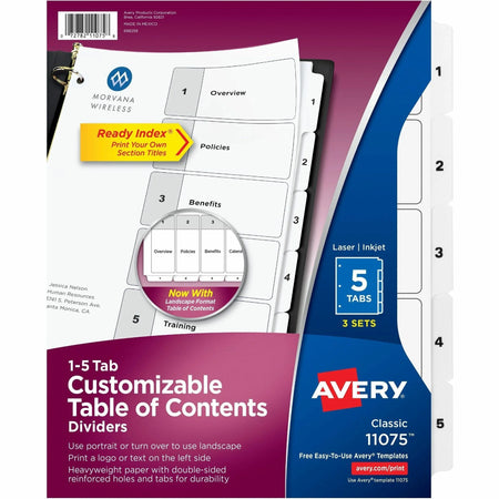 Avery® Ready Index Classic Tab Binder Dividers - Organize Your Documents Efficiently - Divider